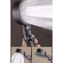 5 Fonksiyonlu Stoplu Turbo Pervaneli Mat Siyah Duş Başlığı & Mat Siyah Duş Hortumu Siyah 1 Set