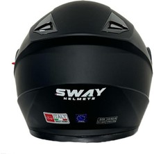 Sway Sw 926 Matt Black Double Vizör Çene Açılır Kask