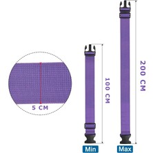 Valiz Kemeri Mor 2 Adet Ekstra Emniyet Kilitli Tokalı Ölçüsü Ayarlanabilir Bavul Emniyet Kemeri