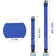 Valiz Kemeri Mavi 2 Adet Ekstra Emniyet Kilitli Tokalı Ölçüsü Ayarlanabilir Bavul Emniyet Kemeri