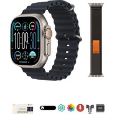 Byrtech Siyah Hk9 Ultra 2 Max 2 GB Dahili Hafıza/chat Gpt/3d Animasyonlu Gen 4 Amoled Watch Ultra 2 Akıllı