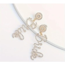 Trendy Chic Gold Incili Gelin Tasarımlı Küpe