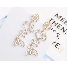 Trendy Chic Gold Incili Gelin Tasarımlı Küpe