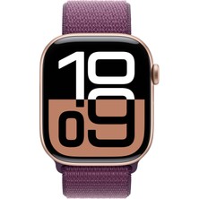 Apple Watch Series 10 Gps 46MM Rose Gold Aluminium Case With Plum Sport Loop