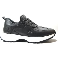 Beety 501  Deri Siyah Bağcıklı Kalın Taban Casual Kadın Ayakkabı