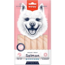 Wanpy Krema Somonlu ve Tavuklu Sıvı Köpek Ödülü 5X14 gr