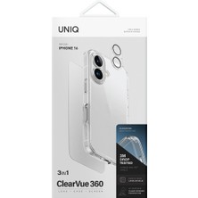 iPhone 16 Clearvue 3in1 Set Clear Hybrid Koruyucu Kılıf + Optix Clear Ekran + Lens Koruyucu