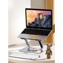Novatis Metal Katlanabilir Laptop Tablet Standı Macbook Notebook Standı 360 Derece Ayarlanabilir Stand