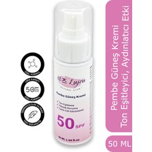 Lujeu Pembe Renkli Güneş Kremi - Spf 50 - Glutatyon Hyaluronik Asit Etkili