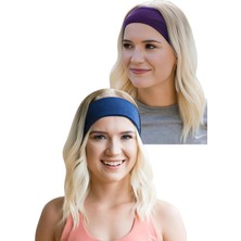 Salvia Dione 2'li Spor Saç Bantları - Kadın & Erkek Spor Tenis Yoga Koşu Makyaj Cilt Maskesi Yüz Yıkama Tarz Ter Kafa Bandı Unisex Kombin Esnek Saç Bandı Seti