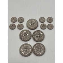 Karan Tuhafiye Rugan Düğme Kaban Takımı Bej Rengi