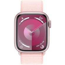 Woodhub Watch Series 9 Gps 41MM Pembe Alüminyum Kasa ve Uçuk Pembe Spor Loop