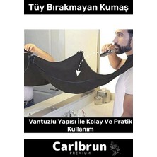 Carlburn Premium Pratik Vakumlu Aynaya Yapıştırma Aparatlı Evde Saç Sakal Kesme Siyah Tıraş Örtüsü