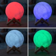 3D Touch Control Moon Table Lights 16 Renkli Dokunmatik Ay Görünümlü Dekoratif Lamba