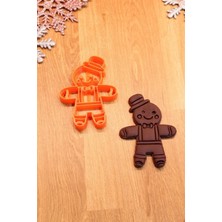 Yılbaşı Yeni Yıl Gingerbreadman Kurabiye Adam 3'lü Set Kurabiye Kalıbı ve Hamur Şekillendirici