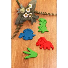 Trex Triceratops Stegosaurus Dinazor Ayak Izi 4lü Set Kurabiye Kalıbı