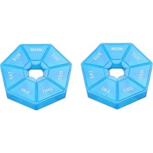 Ykd Store 2 Adet Taşınabilir Şeffaf Haftalık 7'li Hap Saklama Kutusu (Yurt Dışından)