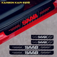 Saab Karbon Kapı Eşiği Oto Sticker 4 Adet