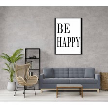 Bestablo 1 Parça ''Mutlu Ol'' Yazılı Çerçeveli Ahşap Tablo, Ev Dekoru