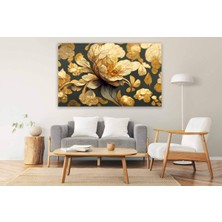 Vientex Altın Rengi Gold Çiçekler Tablosu - FLR104