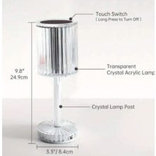 Oliva Nero USB Şarjlı Kristal Masa Lambası Dokunmatik Gece Lambası LED Abajur Uzaktan Kumandalı