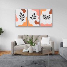 Vientex Dekoratif Yaprak Bohem Retro Art Minimal 3lü Set Tablosu - MNT122