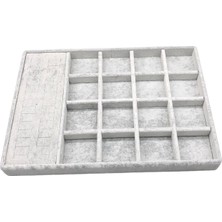 Yerli Üretim Amsterdam Model Süet Kumaş Gri Renk 34/24 Cm Çekmece Ici Takı Standı