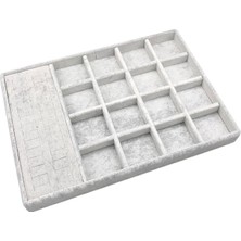 Yerli Üretim Amsterdam Model Süet Kumaş Gri Renk 34/24 Cm Çekmece Ici Takı Standı