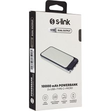 S-Lınk IP-G2710 10000 Mah Powerbank 2 USB Port Beyaz LCD Göstergeli Powerbank