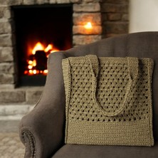 Hasır, Makrome, Vintage, El Örgüsü, El Emeği, Boho, Pamuk Ipliği, Kağıt Ip, Supra Ip Örgü Çanta 0010