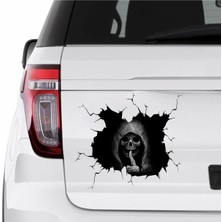 Özkaş 3D Sticker Hayalet Korkunç Oto Sticker, Motorsiklet, Kask, Laptop Sticker 17X6 cm Oto Aksesuar
