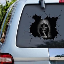 Özkaş 3D Sticker Hayalet Korkunç Oto Sticker, Motorsiklet, Kask, Laptop Sticker 17X6 cm Oto Aksesuar