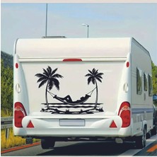 Özkaş Karavan Kamp Baskı 3D Sticker Kamp Çadır Sticker Uv Soğuk Baskı