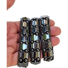 Pozitif Doğal Taş Hematit Bileklik Elastik Yapılı 543-2