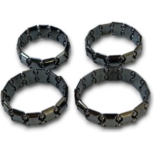 Pozitif Doğal Taş Hematit Bileklik Elastik Yapılı 543-2