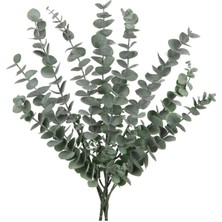Yapay Çiçekçiniz 5 Dallı Gerçek Dokulu 45 cm Yapay Okaliptus Demeti Uzun Ömürlü Dekoratif Bitki