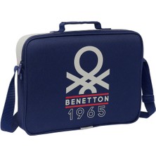 Benetton Okul Çantası Benetton Varsity Gri Lacivert 38 x 28 x 6 cm (Yurt Dışından)