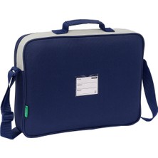 Benetton Okul Çantası Benetton Varsity Gri Lacivert 38 x 28 x 6 cm (Yurt Dışından)