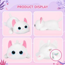 Catherine Shop Sevimli Kedi Peluş Yastık, Kawaii Peluş Beyaz Kedi Doldurulmuş Oyuncak, Yumuşak Peluş Oyuncak, Çocuklar ve Kızlar Için Vücut Yastığı (Yurt Dışından)