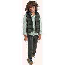 Erkek Çocuk Haki Kapüşonlu Yelek