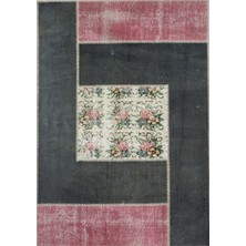 Madalyon Patchwork El Dokuma Antik Anadolu Halısı Flower Window