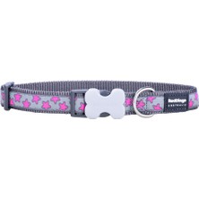 Red Dingo Köpek Tasması Kırmızı Dingo Stili Soğuk Gri Üzerine Sıcak Pembe 31-47 cm (Yurt Dışından)