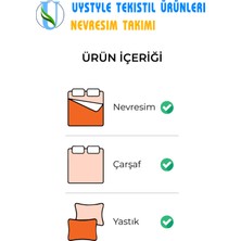 Uy Style Tekstil Uystyle Lüks ve Dayanıklı Doğal Pamuklu - Nefes Alan, Yumuşak ve Çift Kişilik Nevresim Takımı