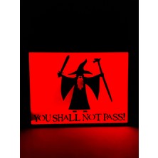 Domini Gandalf Lord Of The Rings- Rgb Led Işıklı 3 Boyutlu Tabela - 20 cm   x  15 cm   x  2 cm  (Bluetooth Kontrollü)