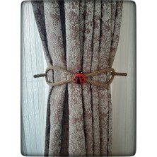 6 Adet Braçol Kanat Perde Tokası Tül Perde Tutucu Perde Süs Uğur Böceği Ile Uğur Gelsin