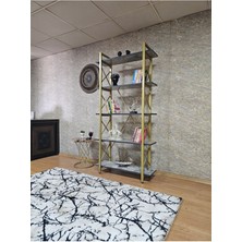 Zafir Gold Boyalı Suntalem Raflı Kitaplık - 5 Raflı Lüks Kitaplık - Raf - Kitaplık - Çiçeklik