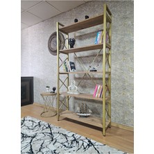 Zafir Gold Boyalı Suntalem 5 Raflı Kitaplık