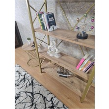 Zafir Gold Boyalı Suntalem 5 Raflı Kitaplık
