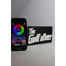 Domini The Godfather - Rgb Led Işıklı 3 Boyutlu Tabela - 20 cm   x  10 cm   x  2 cm  (Bluetooth Kontrollü)