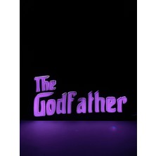 Domini The Godfather - Rgb Led Işıklı 3 Boyutlu Tabela - 20 cm   x  10 cm   x  2 cm  (Bluetooth Kontrollü)